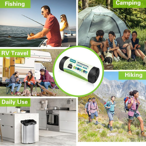5-8 (25 pack) Portable Toilet Bags, Camping Toilet Bags, Biodegradable Toilet Bags with Drawstring & Lemon Scent