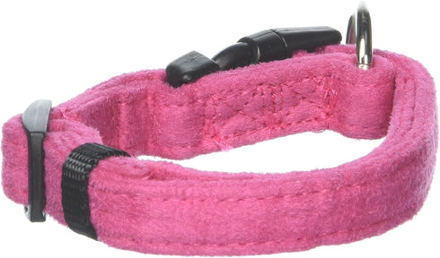 Dogline Comfort Microfiber Soft Padded Pet Puppy Dog Collar, 5/8 x 11 to 17", Small/Medium, Pink