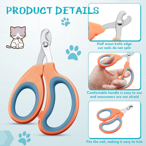 24 Trimmer Therwen Pcs Cat Nail Clipper Bulk Cat Nail Kitten Claw Clippers Pet Nails Cutter Claw Care for Cats Kittens