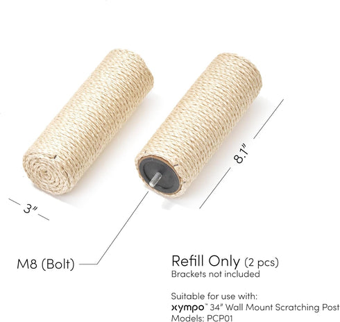 8" Scratching Post Refill - 2 Pack (Brackets Not Included)