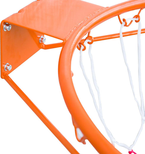 Rakon Basketball Solid Rim - Indoor Outdoor Hanging Basketball Goal with All Weather Net, 18''