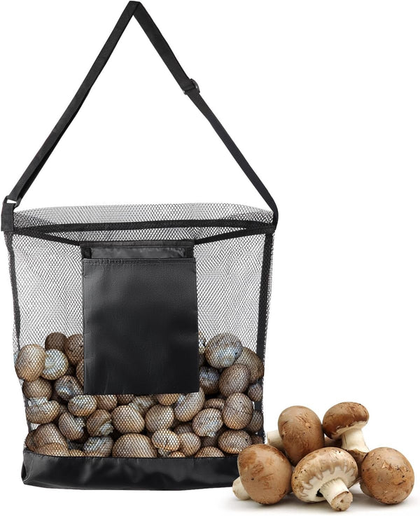 EAmber Mushroom Foraging Bag w/ Pouch & Basket - Mesh Harvesting Bag