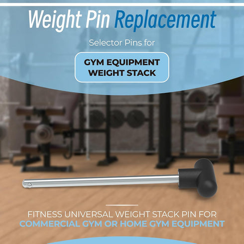 Weight Stack Pin Replacement, 3/8" Diameter, 5-1/2" Locking Space, Universal for Home Gym Equipment (Pack of 2)