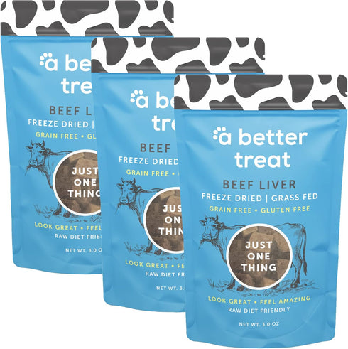 Freeze Dried Beef Liver Dog Treats, Grass Fed, Single Ingredient | Natural, Healthy, High Protein, Diabetic Friendly |
