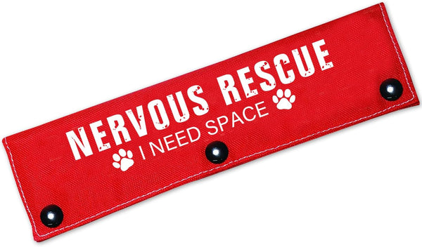 Rescue I Need Space Funny Red Dog Leash Sleeve Wrap, Dog Walking Accessory for Pet Birthday Gift