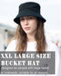 XXL Large Cotton Bucket Hat for Women Men, Big Head Oversize Reversible Fisherman Summer Hat