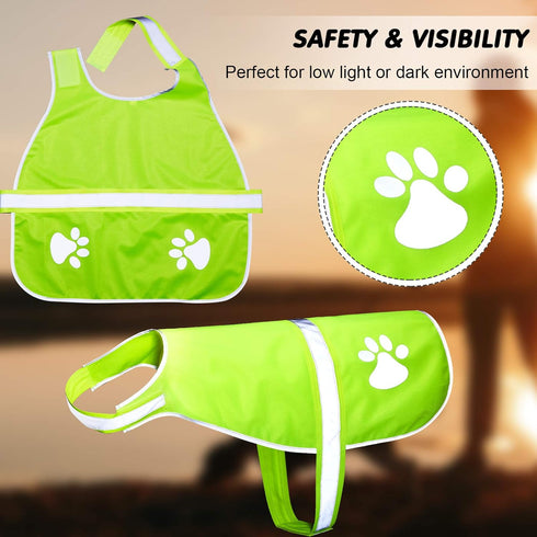 2 Pieces Adjustable Dog Reflective Vest, High Visibility Pet Safety Vest for Outdoor Activities, Walking, Hunting