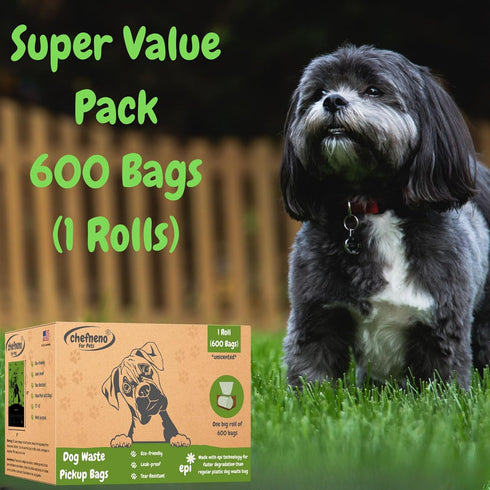 (600 (1 600 Dog Poop Biodegradable Bags One Biig Roll ct.) Eco-friendly Doggy Poop Bags Pet Waste Pickup Bag Degradable