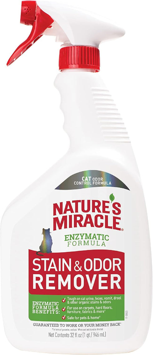 Nature’s Miracle Stain And Odor Remover for Cat, 32 Ounces, Odor Control Formula