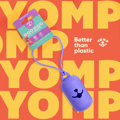 Yomp Poop Bag Holder Silicone Dog Waste Bag Dispenser for Leash Attachment Reusable Dog Poop Bag Holder - No Jingling.