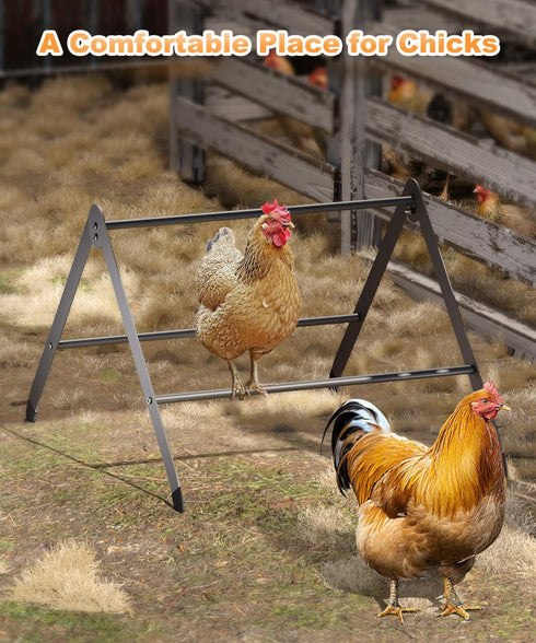 Koutemie Adjustable Chicken Perch for Coop, Heavy-Duty Metal Chick Roosting Bar for Brooder, Baby Chicks Stand Toy