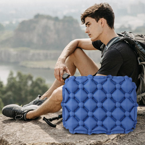 Generic Travel Seat Cushion - Inflatable Stadium Seat, Outdoor Chair Pad | Water Resistant Camping Cushion, Portable