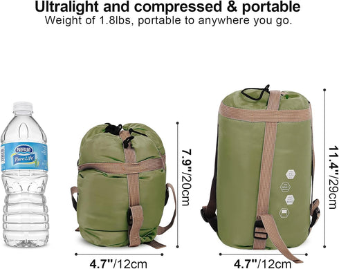 REDCAMP Ultra Lightweight Sleeping Bag for Backpacking, Warm Weather Comfort for Adults with Compression Sack