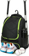 Youth Baseball Bag - Bat Backpack for Softball & T-ball Gear with Separate Shoe Compartment