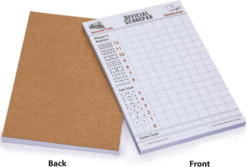 (8.2 5.5 Inches) 60 Yellow Mountain Imports Mexican Train and Chicken Foot Dominoes Scorepad/Scoring Sheets x - Sheets
