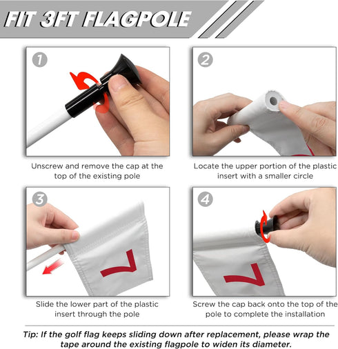 KINGTOP Numbered Golf Flag, 8x6 Inch Mini Practice Putting Green Flags, Upgraded Dual-Layer Nylon