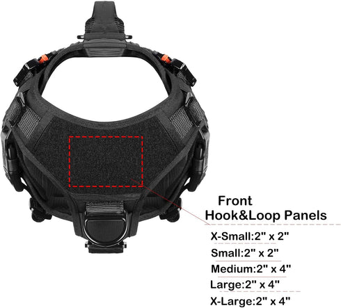 ICEFANG GN3 Tactical Dog Harness, M (25"-31" Girth), 6X Buckle, Molle Vest with Handle, No Pull Front Clip