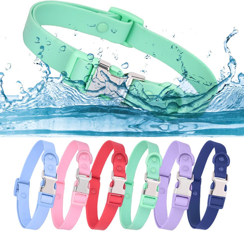 Waterproof Dog Collar, Soft Rubber with Safety Alloy Buckle, Adjustable Pet Collars for Small Medium Large Dogs