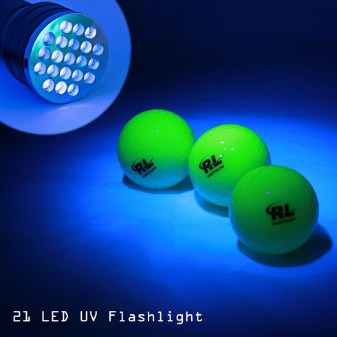 R&L Glow Golf Balls for Night Sports – Tournament Fluorescent Glowing Golf Balls for Long Lasting Brightness