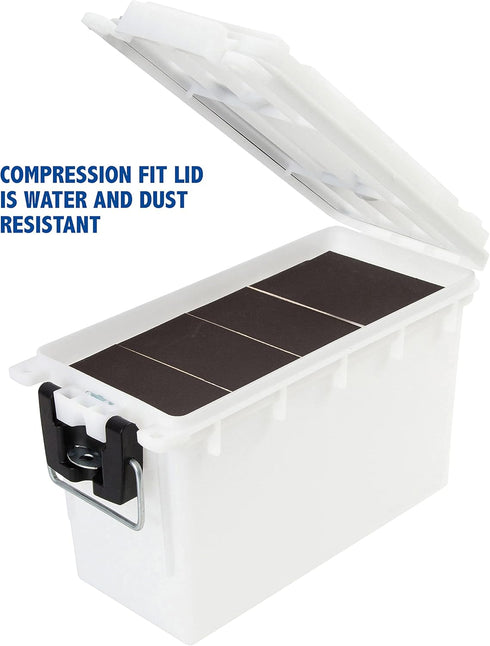 Sheffield 12634 Field Box, Water Resistant Ammo Storage Box for Pistol, Rifle, Shotgun, Stackable, White