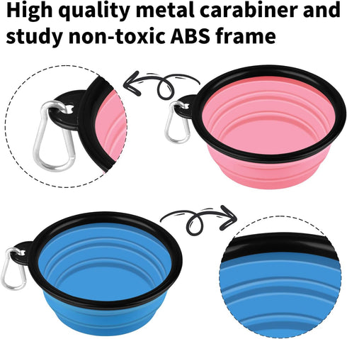COOYOO 2 Pack Collapsible Dog Bowls, Portable Water Bowls for Cats and Dogs, Pet Feeding Dish for Walking and Traveling