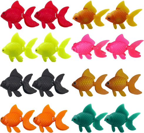 16 Pcs Fake Aquarium Fishes, Realistic Artificial Moving Floating Goldfish for Fish Bowl Decorations