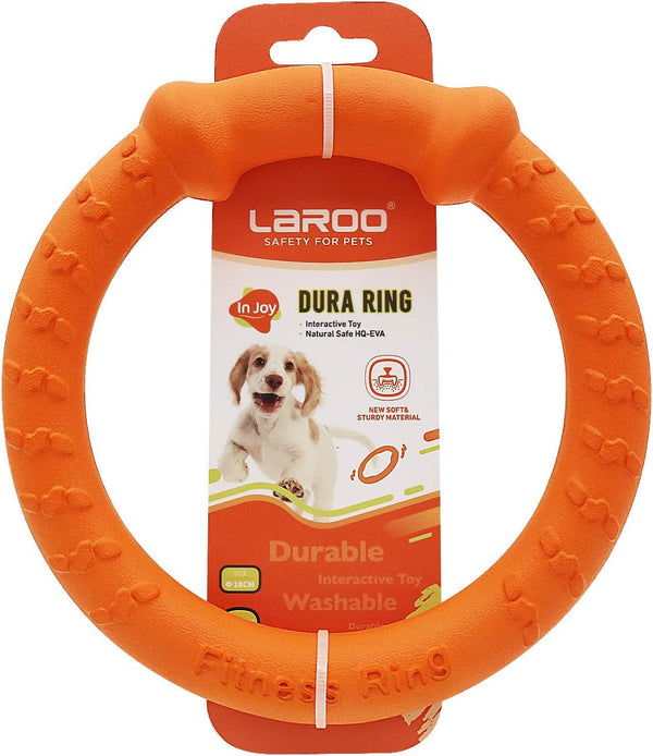 LaRoo Dog Training Ring - Outdoor Fitness Floatable Pulling Toy and Flying Disc for Small Dogs