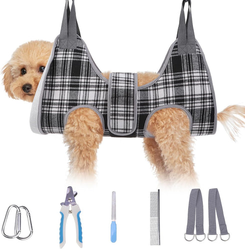 BEAUTYZOO Dog Grooming Hammock, Small Dog Sling for Nail Trimming, Dog Hanging