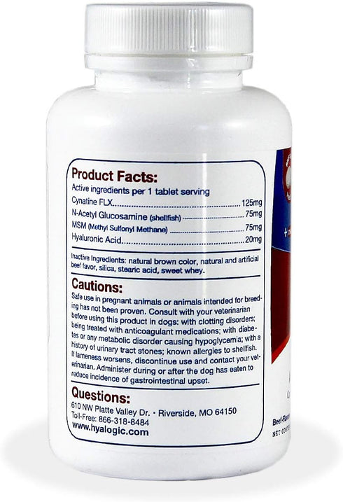 Hyalogic Pro Advanced HyaFlex for Dogs - Joint Support Supplement, 30 Beef Flavored Wafers