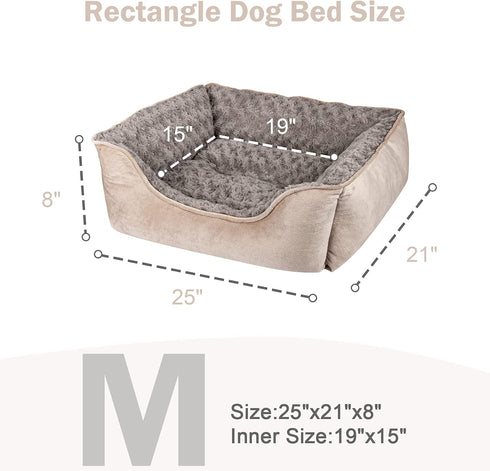 JOEJOY Rectangle Dog Bed, Large Medium Small Dogs, Machine Washable Sleeping Sofa Bed, Non-Slip Bottom, Soft Durable