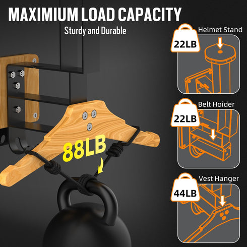 Tactical Gear Stand with Hooks - Plate Carrier Helmet Holder Wall Mount for Motorcycle Football Cycling Accessories