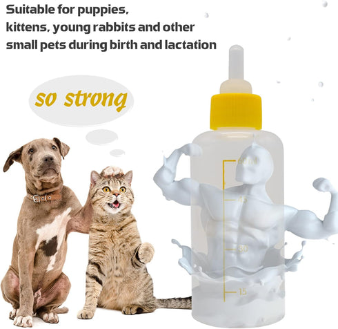 Puppy Kitten Nursing Bottle for Newborn Baby Dog Cat Rabbit Feeding with Nipples Feeder Kit