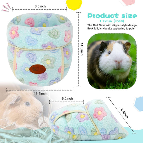 Cozy Chinchilla YUEPET Guinea Pig Bed Cuddle Cave Warm Fleece House Bedding Sleeping Cushion Cage Nest for Small Animal