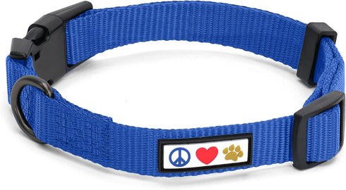 Pawtitas Adjustable Dog Collar, Heavy Duty Waterproof with Quick-Release Buckle, Blue for Small Breed