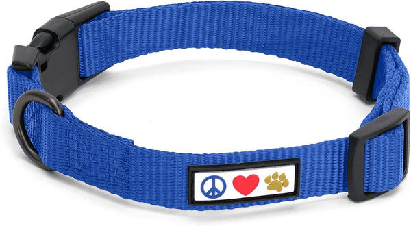 Pawtitas Adjustable Dog Collar, Heavy Duty Waterproof with Quick-Release Buckle, Blue for Small Breed