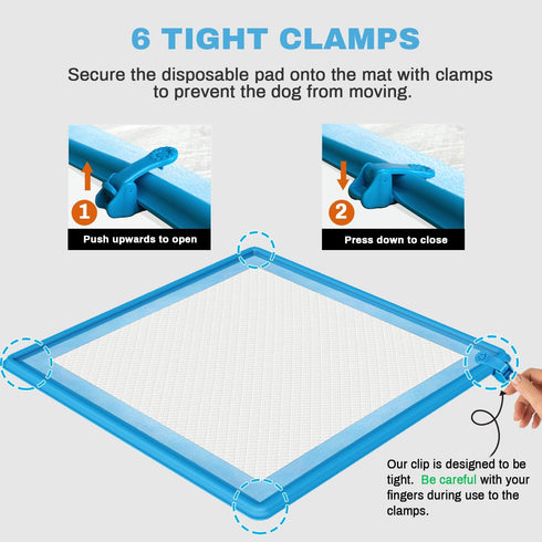 24" 24" Pee Pad Holder, Puppy Pad Holder, x Heavy Silicone Pee Tray Mat for Dogs with Clips, Reusable, High Edge