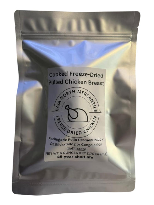 Cooked Freeze Dried Pulled Boneless Skinless Chicken Breast | 6oz Freeze-Dried makes