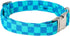 Maca Bates Checkered Mint Blue Dog Collar for Small Dogs, Adjustable Plaid Collars, Gift for Medium Large XL Puppy with