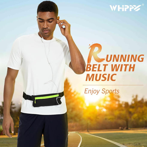 WHIPPY Slim Running Belt Fanny Pack for Women Men, Elastic Runners Belt Waist Pouch Chest Bag Phone Holder Waist Pack