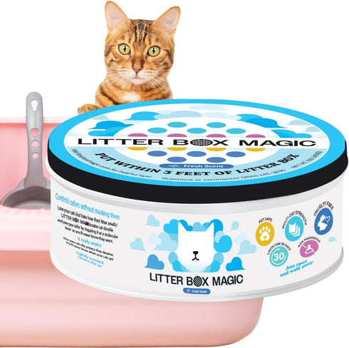 Cat Deodorizer Jar, 16 Oz, Fresh Scent, Odor Eliminator for Litter Box