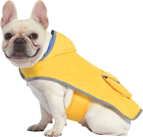 HDE Hooded Reversible Dog Raincoat Poncho Jacket for Small Medium Large Dogs Ducks - Yellow - S