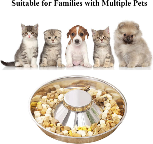Stainless Steel Pet Bowl for Puppy and Cat, Dog Food and Water Feeding Bowl, 1PC, M, for Multiple Pets