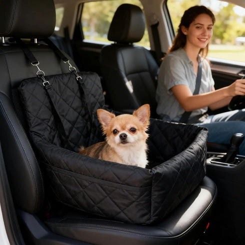 35lbs,Detachable 2 Dog Car Seat for Small Medium Dogs - Memory Foam Seat with Cushion for Pets Under & Machine Washable