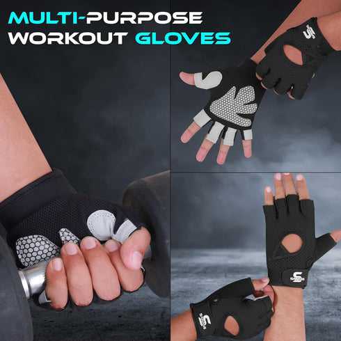 SAWANS Gym Gloves for Men & Women Ladies Weight Lifting Gloves Fitness Workout Breathable Training Non-Slip Grip
