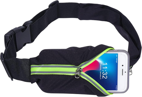 Running Belt Fanny Packs - Reflective Belt Bag for Hiking, Cycling, Workout, Compatible with iPhone 13, 12 Pro