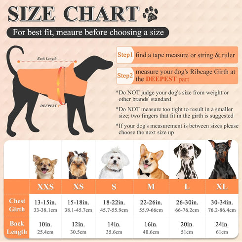 VIVAGLORY Dog Raincoat for Medium Dogs, Lightweight Reflective Safety Vest Jackets for Adventures, Orange