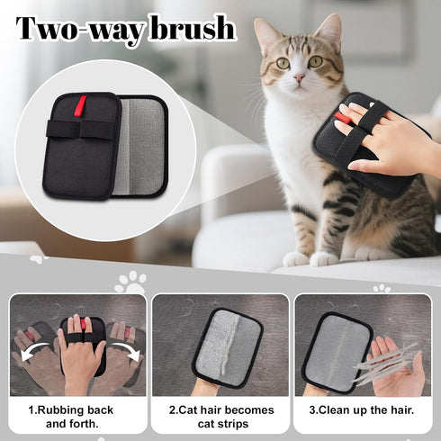 5-in-1 Pet Grooming Kit for Cats and Dogs Flea Comb, Double-Layer Dense Tooth Comb, Knot Remover & Wave Massage Brush