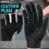 BEACE Full Finger Weight Lifting Gym Gloves with Anti-Slip Leather Palm for Workout Exercise Training Fitness