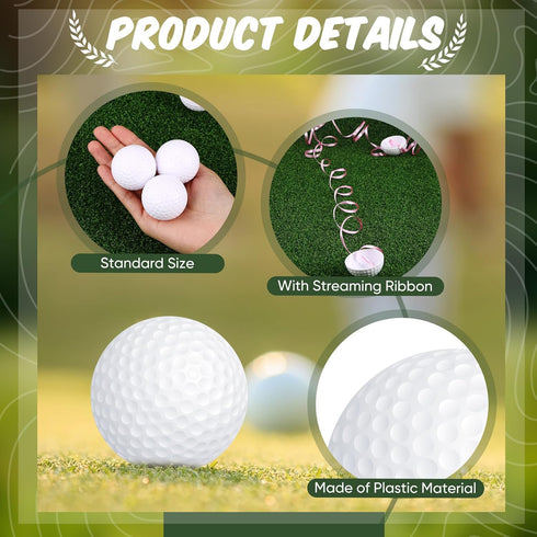 Tasdurian 12 Pcs Prank Golf Balls Funny Exploding Golf Ball with Streaming Ribbon Funny Golfer Gift for Men Golfers
