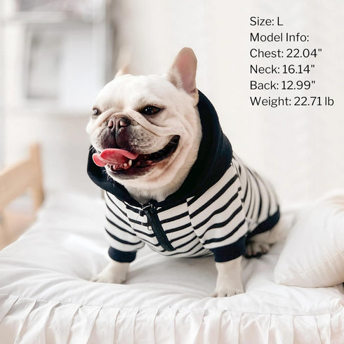 French Bulldog Clothes - Warm Fleece Dog Sweatshirt with Zipper Closure for Medium Dogs